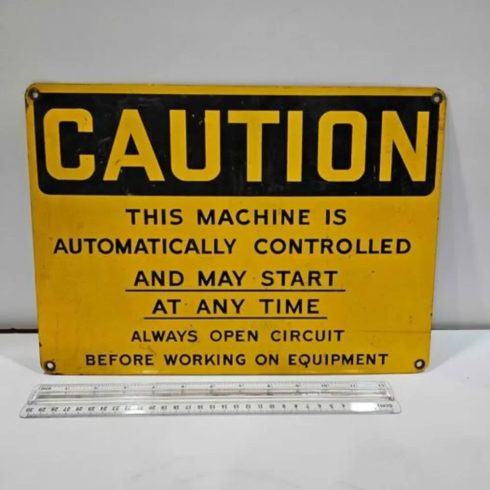 Caution Safety Sign for Auto Controlled Machine